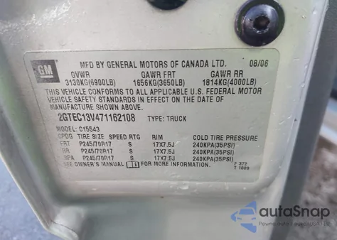 2007 GMC Sierra 1500 Classic Sl from USA, damaged, VIN 2GTEC13V471162108